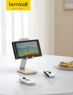 Lamicall Khaki Phone Holder for Desk - Cellphone Stand Khaki Desk Accessories Desktop Office Must Have Compatible Gifts for iPhone, 4-8'' Smartphone - color: Khaki