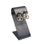 MOOCA 6 Pcs Set Metal Steel Gray Faux Leather Earring Display Stand Displays, Jewelry Organizer Display Holder for Earrings, Steel Gray Color, 2 1/8 W x 1 1/2 D x 3 1/2 H in - color: Steel Gray Faux Leather, Small
