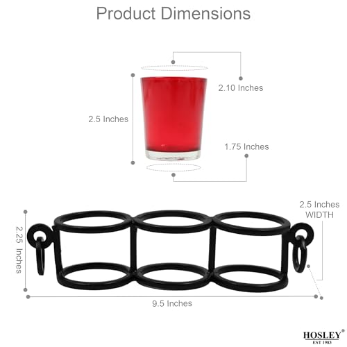 Hosley 9-Inch Tea Light Candle Holder - Elegant Coffee Table Accent, Modern Home Decor Piece for Room Decor - Ideal for Living Room and Office Spaces, Idea - color: Black, size: 1 count