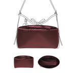Luxury Silk Purse Organizer for Carryall PM - Silky Smooth Handbag Insert with Hidden Zipper, Lightweight and Supportive Tote Shaper for Elegant Storage(Purple)
