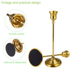 Gold Brass Candlestick Holders Set of 3-Elegant Taper Candle Holders for Holiday Ambience,Party,Date&Home Decoration