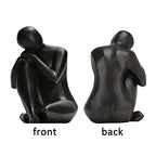 Guichifun Thinker Statue Resin Abstract Sculpture - Collectible Woman Figurine Art Home Office Bookshelf Decorative Objects Desktop Black Decor for Men&Women 5.25 X 6.25 X 8.5 Inch
