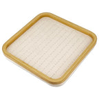 TheDisplayGuys - Bamboo Jewelry Organizer Display Tray - Faux Suede Insert - 104 Ring Holder Slots - Beige - color: Beige Suede, size: Ring Slots - 104, style: Bamboo