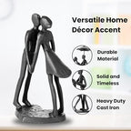 Cast Iron Gift for Anniversaries Wedding Anniversary Couple Sculpture Decorative Metal Statues Decor Metal Sculpture Art Romantic Figurines Propos Love Ornament for Couples Valentines - style: Sweet Kiss