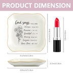 Christian Gifts for Women, Bible Verse Ceramic Jewelry Dish Trinket Ring Tray, Inspirational Floral Gift for Mom Sister Friend Birthday Christmas-God Says You are (White-God Says2) - color: White-God Says2