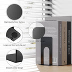 Optomni Book Ends, 3 Pairs of Small Bookends for Shelves, 3.9 x 2.8 × 5.2 in, Black Metal Book Stopper, Sturdy Book Holders for Home Office (6 Pcs, Small)
