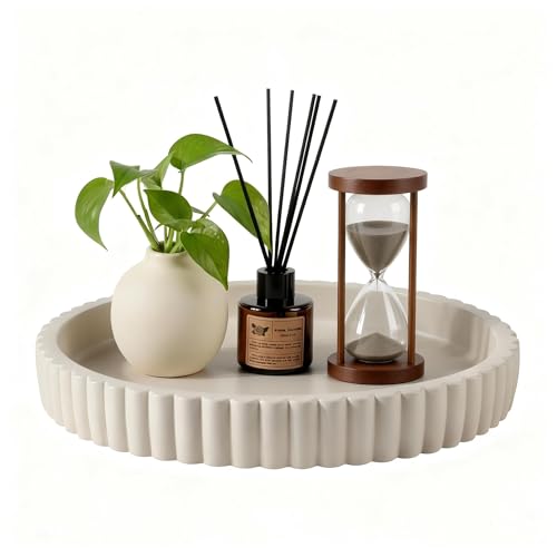 Decorative Tray & Elegant Coffee Table Tray,Beautiful Round Trays 11" Round Table Centerpiece Home Decor for Organizing Jewelry, Keys,Ideal Living Room Apartment Must Haves Essentials
