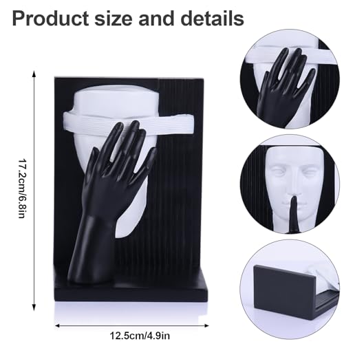 Unique Decorative Bookends – Thinking Man Statue for Bookshelf, Modern Abstract Art Bookends, Aesthetic Decor for Home, Office, Desk, Funky Book Ends for Large Books & Shelf Display (Black) - color: Black