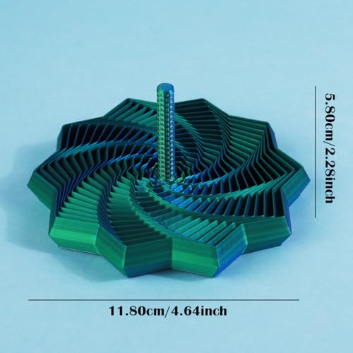 3D Printed Polygonal Spiral Carrot Tower Ornament for Home Living Room Bedroom Office Desktop Funny Desk Decor,Blue Green Gradient - color: Blue Green Gradient
