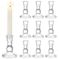 Glass Taper Candle Holders - Cute Candlestick Holders, 10Pcs Clear Candle Stick Candle Holder, Modern Tapered Candlestick Holders for Standard Candles for Wedding Christmas Home Decor - size: 10Pcs