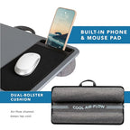 LAPGEAR Home Office Lap Desk with Device Ledge, Mouse Pad, and Phone Holder - Silver Carbon - Fits up to 15.6 Inch Laptops - Style No. 91585 - color: Silver Carbon, size: Home Office