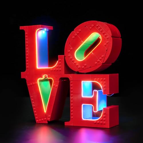 BrickBling LED Light Compatible with Lego Art Love Sculpture, Creative Lighting Kit Compatible with Lego 31214 - Gift Ideas for Valentine's Day - No Model