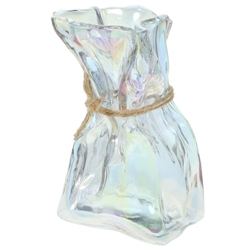 Abstract Irregular Glass Vase Decorative Floral Planter Artistic Home Décor Accent for Living Room and Office Display