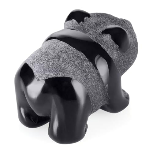 2" Obsidian Panda Figurine for Harmony& Resilient Gentleness,Panda Bear for Quiet Power of Nature,Panda Decor for Homes&Offices
