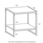 FURINNO Camnus Modern Living 2-Tier End Table, Americano, 15.9 in x 15.75 in x 18 in - color: Americano, size: 2 Tiers, Metal Frame