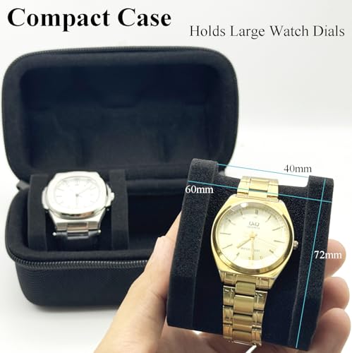 2 Slot Watch Travel Case for Men and Women Portable Single Watch Storage box and Organizer for Wristwatches and Smart Watches with 18CM Watches Cleaning Cloth(2 Slot) - size: 2 Slot