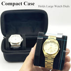 2 Slot Watch Travel Case for Men and Women Portable Single Watch Storage box and Organizer for Wristwatches and Smart Watches with 18CM Watches Cleaning Cloth(2 Slot) - size: 2 Slot