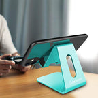 CreaDream Cell Phone Stand, Cradle, Holder,Aluminum Desktop Stand Compatible with Switch, All Smart Phone, iPhone 11 Pro Xs Max Xr X Se 8 7 6 6s Plus SE 5 5s (Mint Green) - color: Mint Green