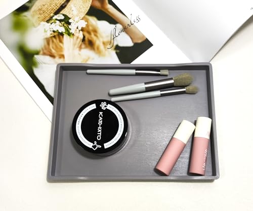 Small Gray Serving Tray (8.5 x 6.3 inch) for Serving Accessory, Spa, Coffee, Drinks, Wine, Tea, Bar, Party, Seasoning, Perfume or Display Use. - color: Gray-1 Tray, size: 8.5" x 6.3" x 0.8"