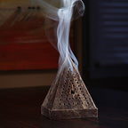 Hosley 5" Soapstone Triangle Pyramid Incense Cone Holder – Large Aromatherapy Burner & Ash Catcher for Incense Cones, Zen, Vastu, Reiki, Chakra Meditation, Spa Gift - color: Brown1