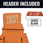 Rotating Display Stand, 3 Tier Wooden Organizer, 4-Sided Display Rack, 360 degree Spinning Multi-Pocket Tabletop Display Stand for Coasters, Stickers, Retail, Showcase, Tradeshow, 17”H, Orange - style: ORANGE