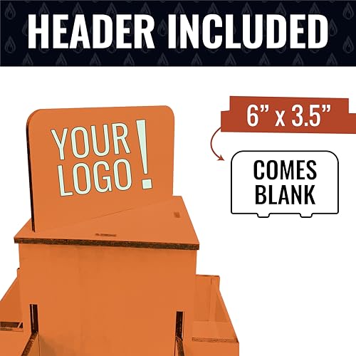 Rotating Display Stand, 3 Tier Wooden Organizer, 4-Sided Display Rack, 360 degree Spinning Multi-Pocket Tabletop Display Stand for Coasters, Stickers, Retail, Showcase, Tradeshow, 17”H, Orange - style: ORANGE