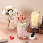 4" Wide 7" High Large Hand Blown Sturdy Clear Cylinder Glass Vase, Centerpiece Flower Vase for Rose, Tulip, Boquets, Hurricane Candle Holder (1, 4"x7") - size: 4"x7"