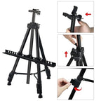 Art Artist Easel Stand for Displaying, RRFTOK Metal Tripod Adjustable Easels for Painting Canvases Height from 21" to 66" with Reinforced Triangle - Carry Bag for Table-Top/Floor Drawing and,Black - style: 66B 2-Pack