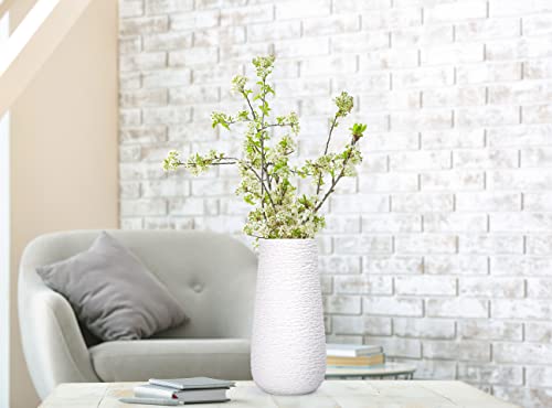 D'vine Dev 10 Inch Textured White Elegant Oval Ceramic Vase for Flowers, Home Décor Vase with Design Box, VS-LD-B-1 - color: Textured White, size: 10 Inch
