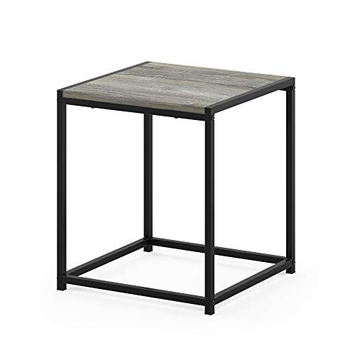 FURINNO Camnus Modern Living End Table, French Oak Grey, 15.75 in x 15.75 in x 17.83 in - color: French Oak Grey, size: 1 Tier, Metal Frame
