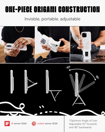 MOFT Phone Tripod Stand Selfie Stick x Shantell Martin for iPhone, Multi-Angles iPhone Stand, Lightweight & Portable Phone Holder, Strong Magnets, MOVAS Vegan Leather, Misty Cove (Without Card Slot) - color: Shantell Martin x Misty Cove x Without Card Slo