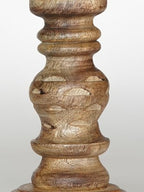 Traditional Wallnut Eco-Friendly Handmade Mango Wood Set of One 9" Pillar Candle Holder