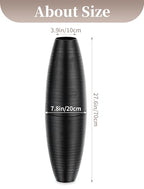 Sziqiqi Black Tall Floor Vases: 27.5in Metal Extra Large Decorative Vase for Pampas Grass Fake Plant Dried Flowers - Detachable Ribbed Big Standing Vase for Living Room Indoor Fireplace Home Decor