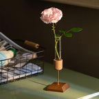 Modern Tabletop Vase with Test Tube Design, Elegant Flower Arrangement Holder for Hydroponic Plants, Minimalist Home Decor for Living Room & Office