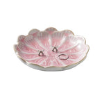 Mecaikru jewelry dish, flower shape ring dish, pink earring tray, cute jewelry holder, key bowl, flower pink - color: pink flower