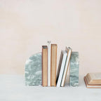 Creative Co-Op Half Arch Marble Bookends, Green