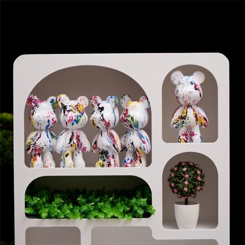 Abstract Bear Statue Decor for Home, Resin Animal Bear Sculpture Ornament for Bedroom, Living Room, Office on Table, Shelf and Cabinet (Type C) - color: Type C