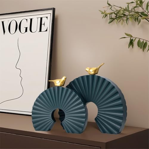 Minimalist Round Statue Above Cabinet Decor Kitchen, Modern Decorative Sculpture Home Decorations for Living Room Coffee Table, Office Decor Items, Center Pieces Decoration (Olive) - color: Olive