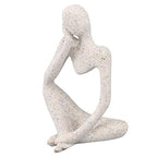 Abstract Thinker Statue | Synthetic Home Accent for Living Room/Office Desk/Bookshelf | Hollow Design Art Sculpture Collectible Present (Sandstone Right) - style: Sandstone Right