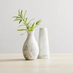 American Metalcraft BVJM8 Ceramic Bud Vase - White Marble - 2.125 in Dia x 3.875 in H – for Small Tabletop & Counters – Restaurant, Café, Hotel, Catering, Display