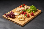Allsum Bamboo Wood Cutting Boards for Kitchen, 1" Extra Thick Butcher Block with Juice Grooves & Handles Resisting to Warping and Cracking, Fancy Charcuterie Boards, 16"L x 11"W - size: 16"L x 11"W