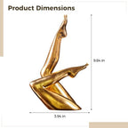 Gold Abstract Human Figure Yoga Sculpture, Modern Resin Home Decor Accent, Aesthetic Shelf Art for Living Room Office, Unique Decorative Ornament