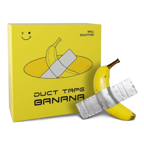 Duct Tape Banana, Handmade Banana Wall Sculpture, Fruit Sculpture Wall Decor, Resin Wall Hanging Decoration for Living Room Dining Room Bedroom Kitchen Office Home Gift for Men Women