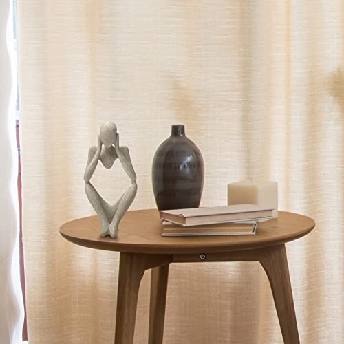 Sandstone Resin Thinker Style Abstract Sculpture Statue Collectible Figurines Home Office Bookshelf Desktop Decor(Sandstone - think Deeply) - color: Sandstone - Think Deeply