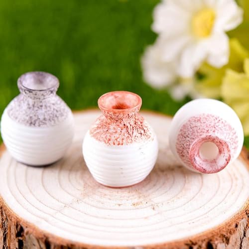 6Pcs Mini Bud Vases - Tiny Resin Flower Vases, Micro Landscape DIY Decor, Moss Succulent Ornaments, Fairy Garden Accessories, Home Tabletop Decoration, Gift for Plant Lovers
