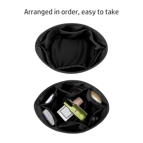 Purse Organizer Silky Smooth For Hermes In The Loop 18 Bags,Silk Luxury Handbag Tote in Bag Shapers (Black) - color: Black