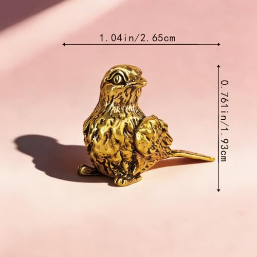 Vintage Mini Sparrow Brass Figurine Cute 3D Aminal Statues for Home Office Table Desk Mantle Decor Tea Pet Decoration Funny Gifts for Women Men Friend (HTBJ3606) - color: Fdjlcs3606