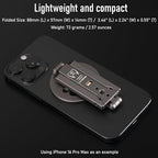 Ultra-Compact Magnetic Tripod for iPhone | Foldable Hook Design, 20 N52 Magnets, Cold Shoe & 1/4" Screw - Phone Stand for iPhone 12-17 & MagSafe Devices