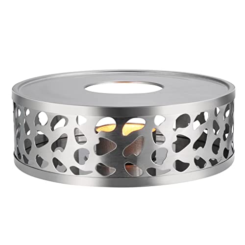 Simtive Teapot Warmer, Brushed Stainless Steel Tea Warmer with Tealight Holder, Silver - size: 5.9 in-Silver