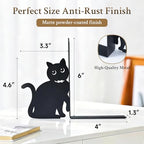 BEISE Book Ends Metal, Decorative Cat Bookends with 2 Cute Black Kittens for Shelf Decor, Office Desk, Home Kitchen Organizer, Unique Book Lover Gift, Funny Gifts for cat Lovers - style: Cats in neckties